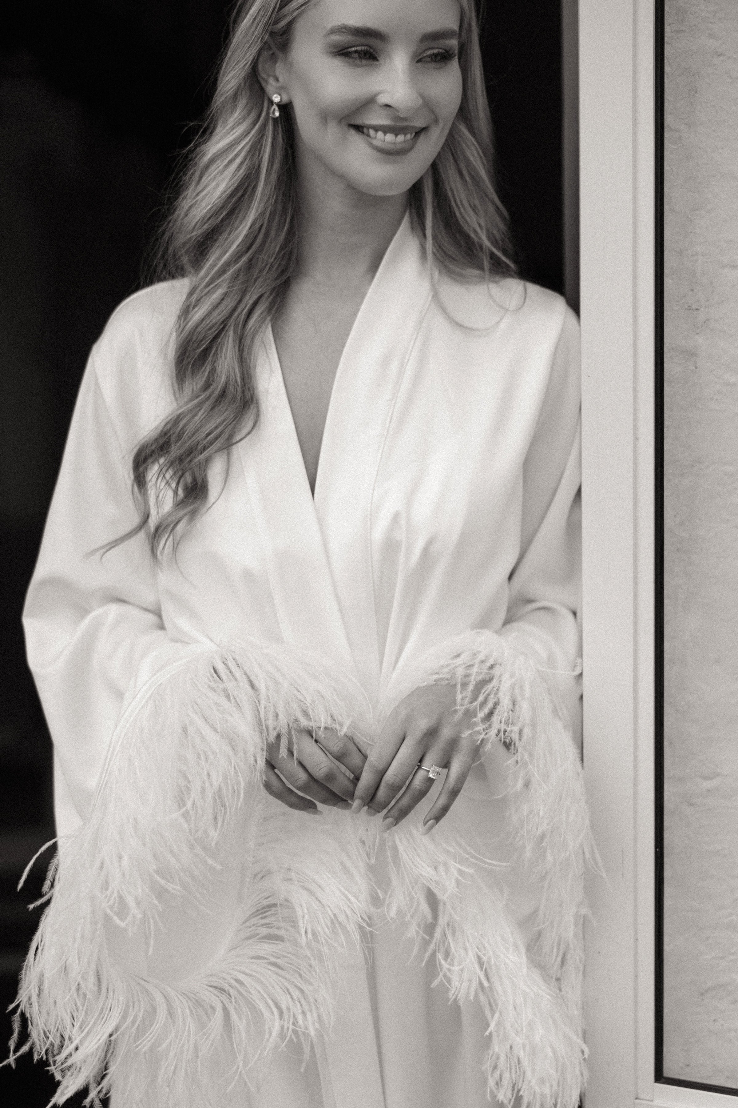 Caitlyn Bridal Feather Robe