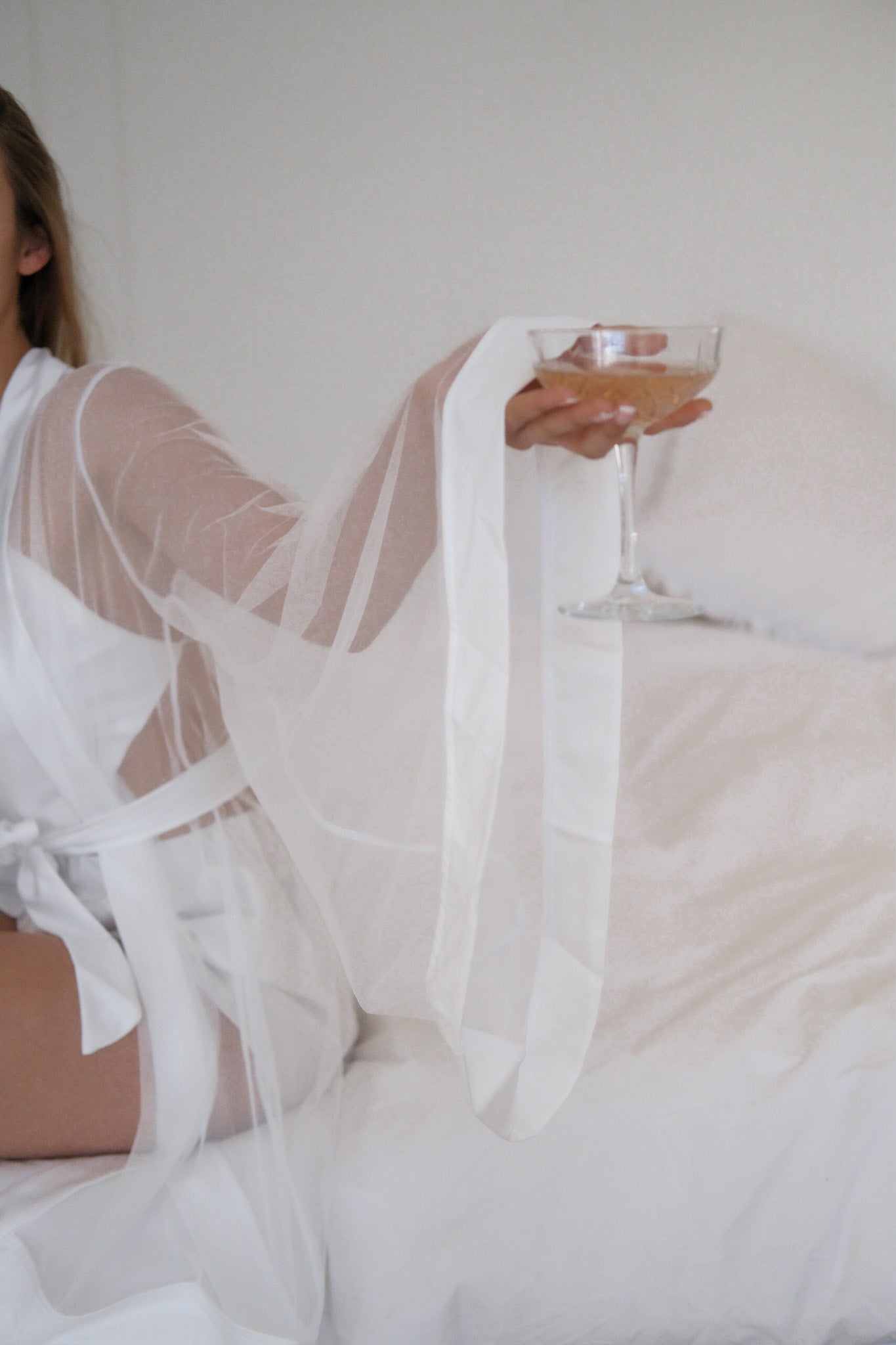 Angelica Short Tulle/Mesh Robe