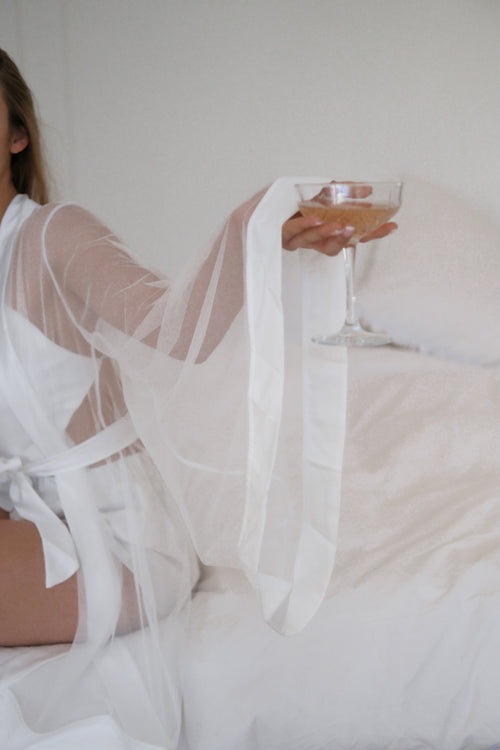 Angelica Short Tulle/Mesh Robe