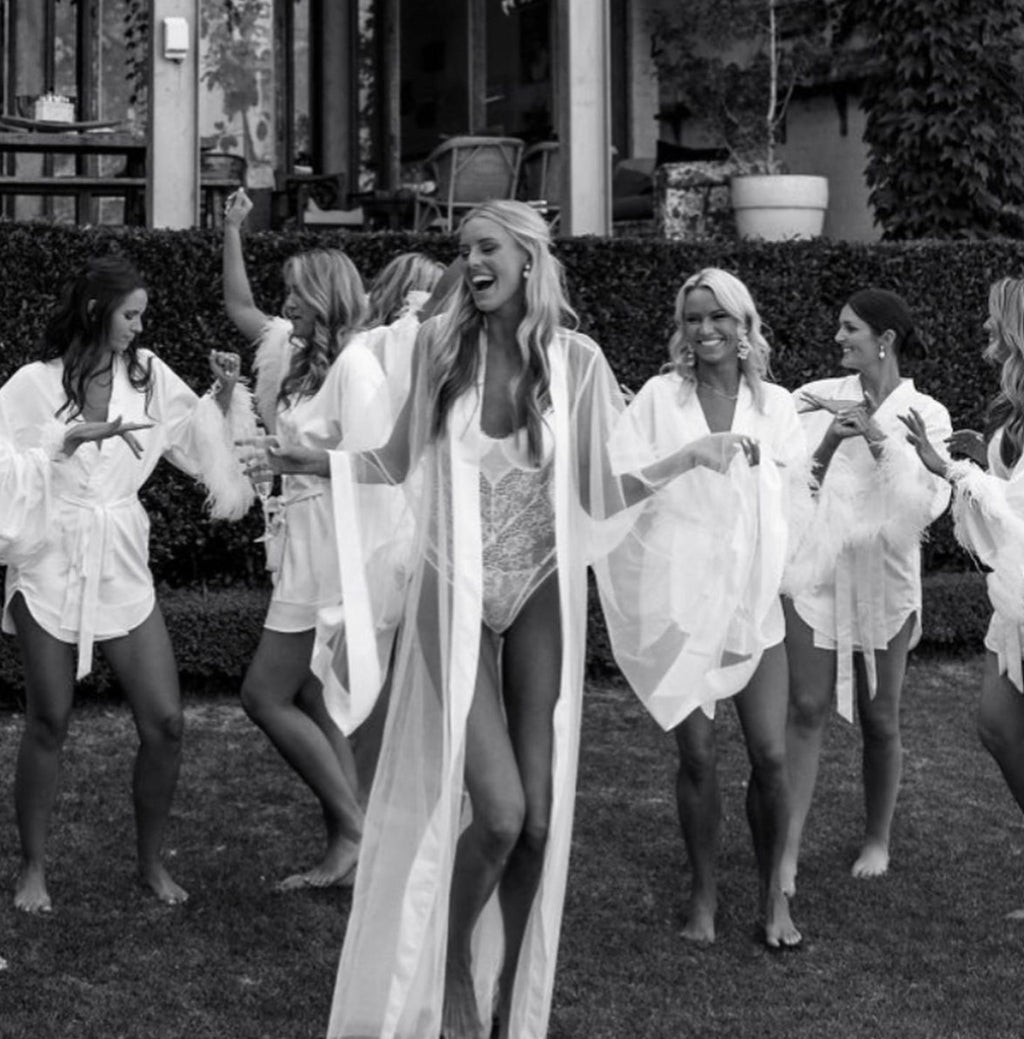 Arabella Tulle/Mesh Floor Length Bridal Robe