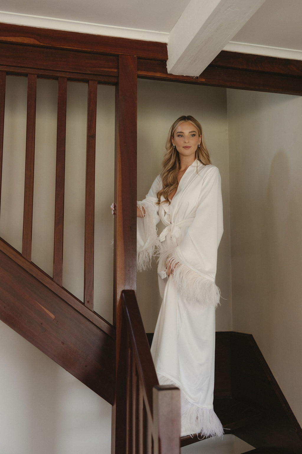 Caitlyn Bridal Feather Robe