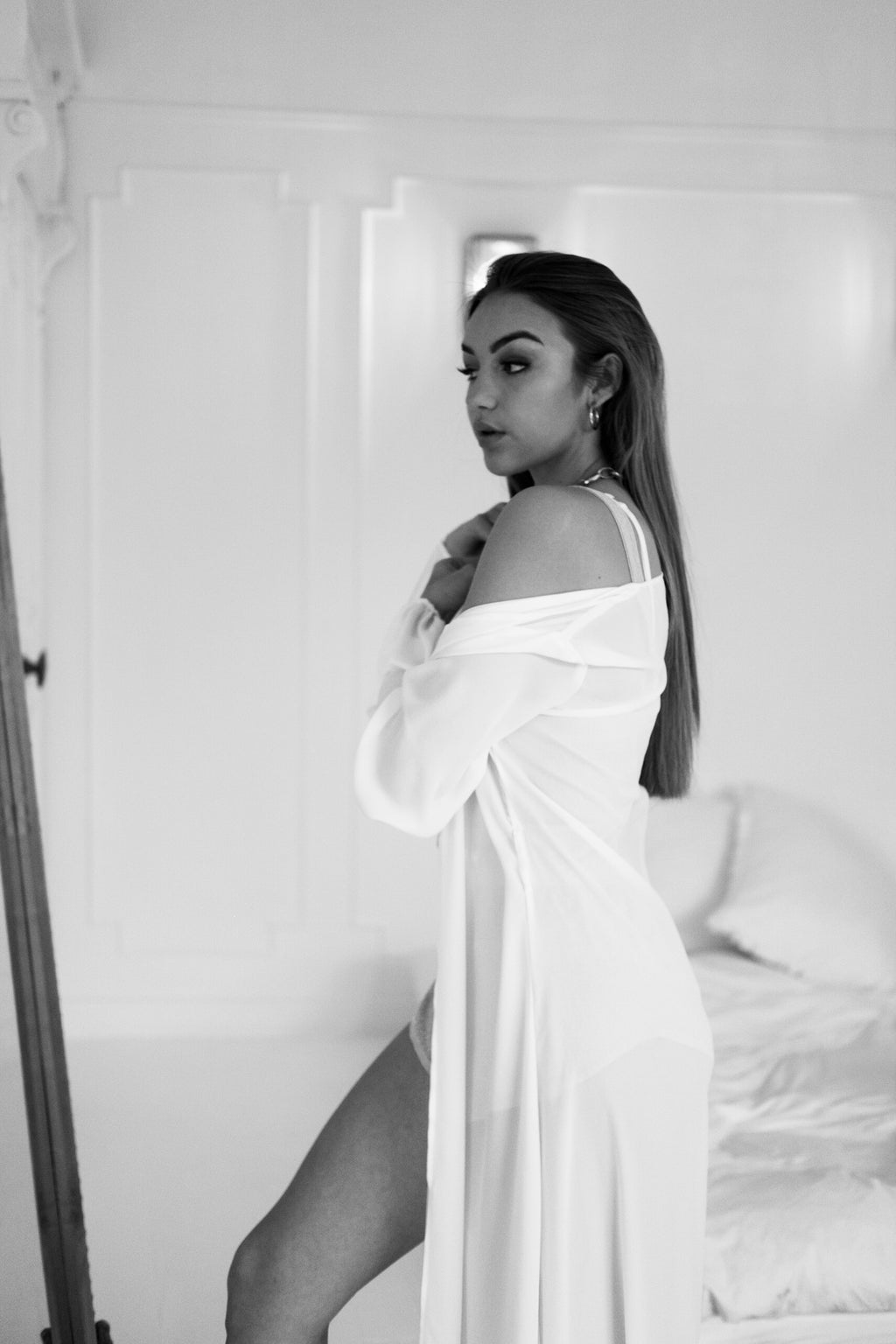 Lantern Sleeve Chiffon Robe